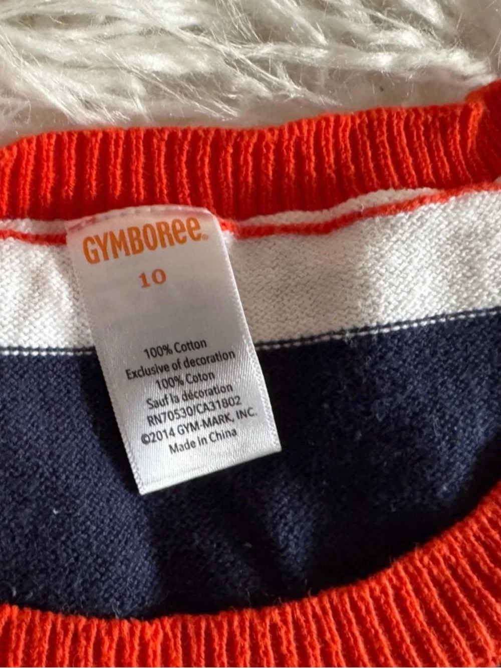 Gymboree Navy & White Striped Sweater Dress/Tunic with Red Trim
